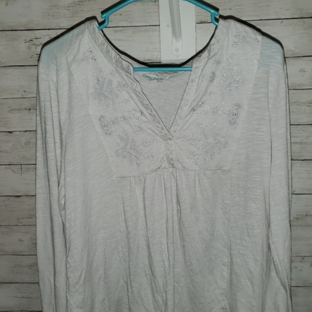 Lucky Brand Size Large Long Sleeve Grey Shirt